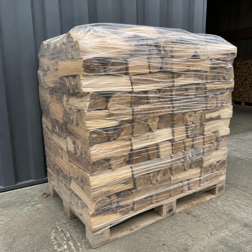 Palette Bûches 40 cm, Format intermédiaire polyvalent, humidité inférieure à 15 pourcent